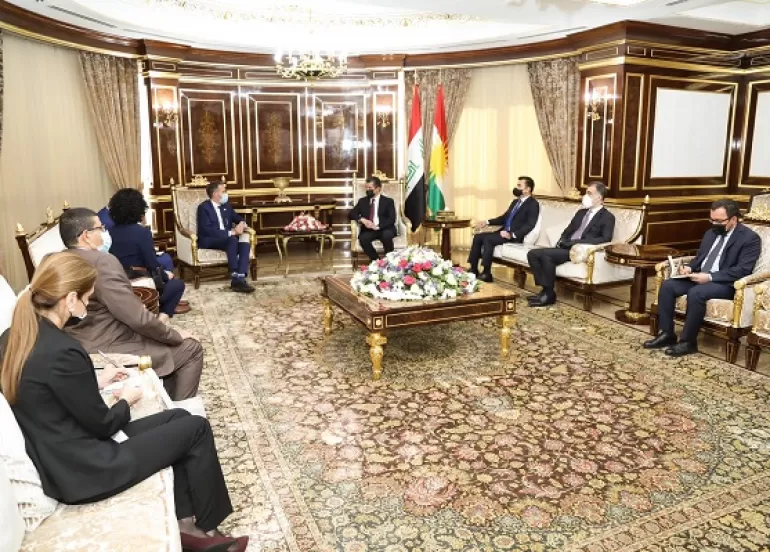 PM Barzani welcomes a UN delegation
