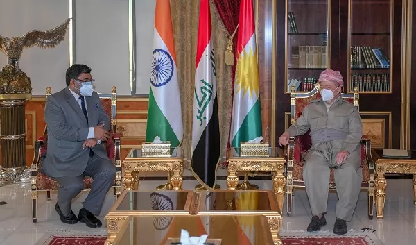 President Barzani receives the Indian ambassador to Iraq