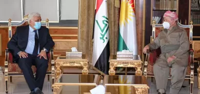 الرئيس بارزاني ورئيس هيئة الحشد الشعبي يؤكدان على التنسيق بين البيشمركة والقوات العراقية