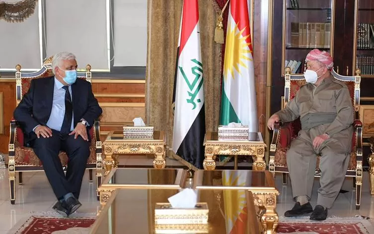 الرئيس بارزاني ورئيس هيئة الحشد الشعبي يؤكدان على التنسيق بين البيشمركة والقوات العراقية