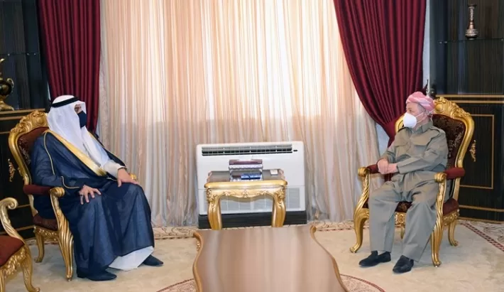 الرئيس بارزاني وشيخ عشيرة الشمر يبحثان مخاطر الإرهاب والتعايش بين مكونات نينوى