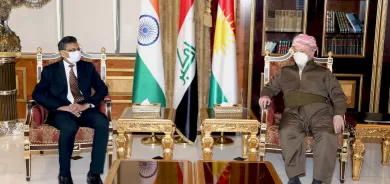 الرئيس بارزاني والسفير الهندي لدى بغداد يؤكدان اهمية تعزيز العلاقات الثنائية