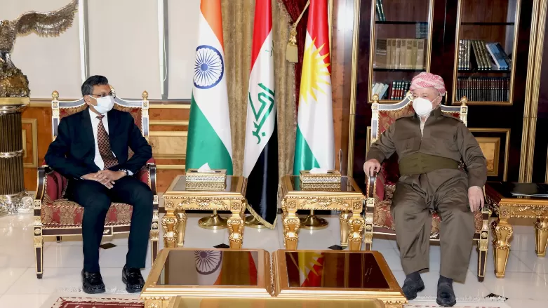 الرئيس بارزاني والسفير الهندي لدى بغداد يؤكدان اهمية تعزيز العلاقات الثنائية