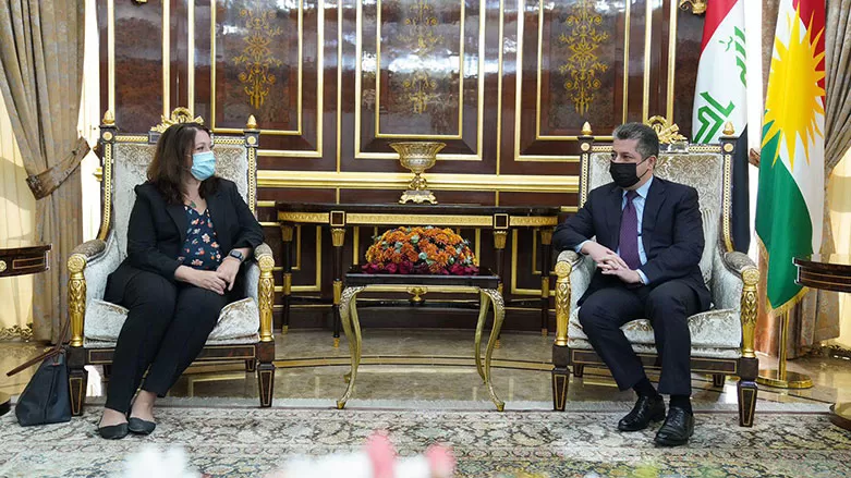 رئيس حكومة إقليم كوردستان يستقبل نائبة مساعد وزير الخارجية الأمريكي