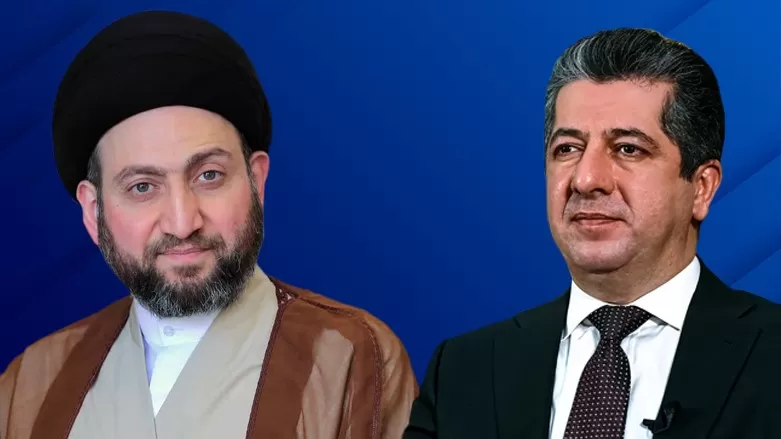 رئيس حكومة إقليم كوردستان يتلقى اتصالاً هاتفياً من رئيس تيار الحكمة الوطني