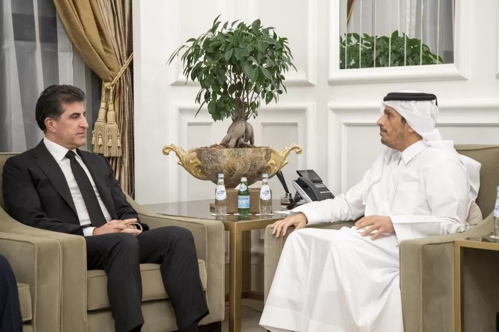 رئيس إقليم كوردستان يجتمع مع وزير الخارجية القطري