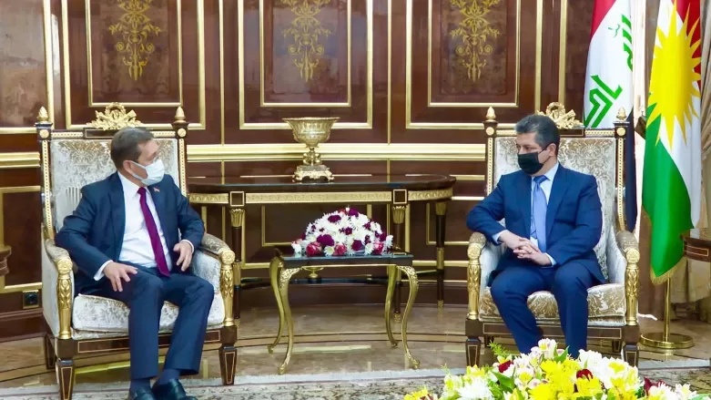 رئيس حكومة إقليم كوردستان يستقبل سفير بيلاروس لدى العراق