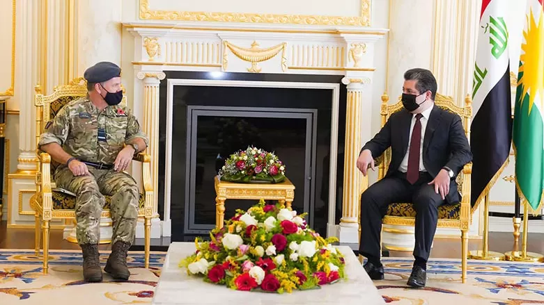 رئيس حكومة إقليم كوردستان يستقبل كبير المستشارين العسكريين للحكومة البريطانية