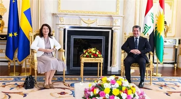 PM Masrour Barzani meets with Swedish Foreign Minister in Erbil