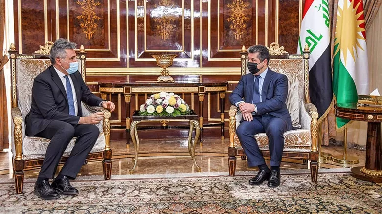 رئيس حكومة إقليم كوردستان يستقبل السفير الإيطالي لدى العراق