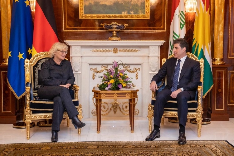 President Nechirvan Barzani holds meeting with Germany’s Minister of Defense