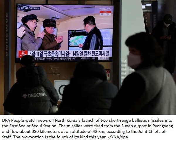 South Korea: North Korea carries out fresh missile test