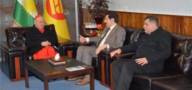 سكرتير المكتب السياسي للحزب الديمقراطي الكوردستاني يستقبل البطريرك الكاردينال مار لويس روفائيل ساكو
