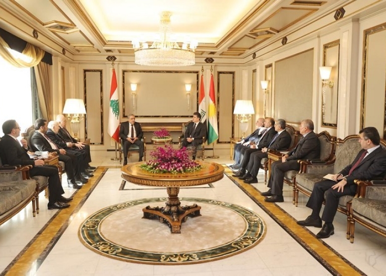 President Nechirvan Barzani receives a Lebanese delegation