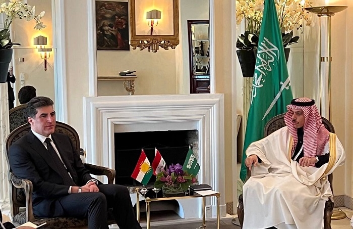 President Nechirvan Barzani meets with the Foreign Minister of Saudi Arabia
