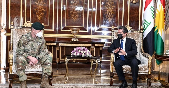 PM Masrour Barzani meets with US military delegation