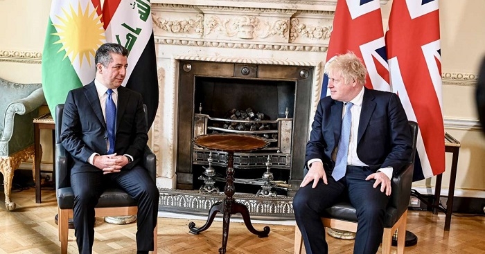 PM Masrour Barzani meets British counterpart