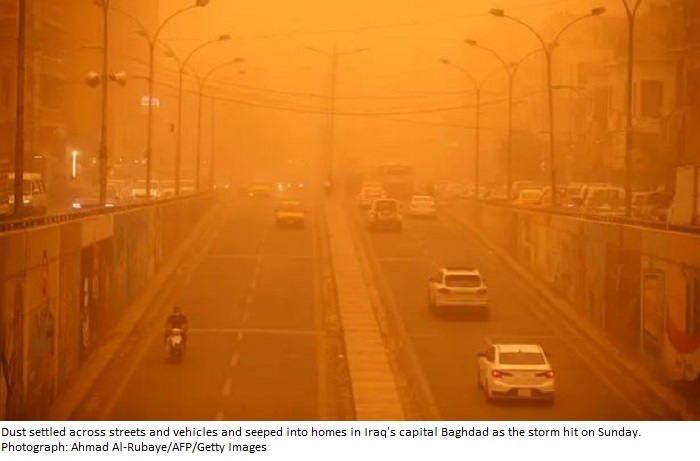 Dust storm hits northern and central Iraq (video)