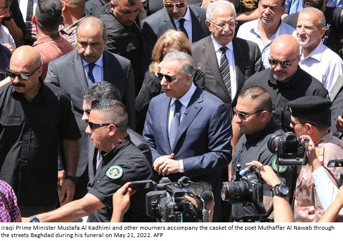 Angry crowd forces Iraq PM to leave funeral of poet Muthaffar Al Nawab