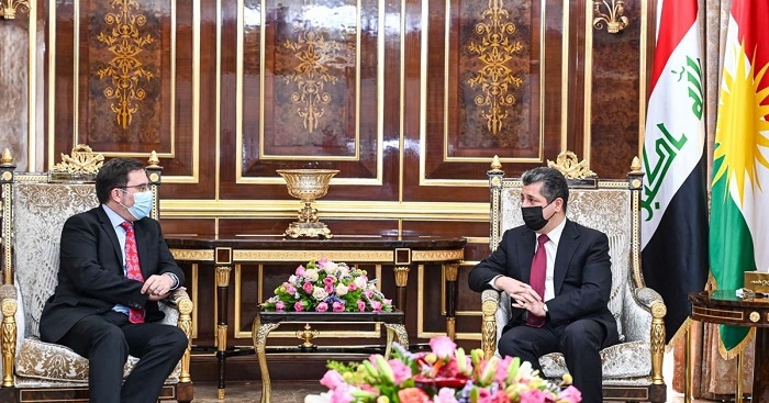 PM Masrour Barzani meets UK Ambassador