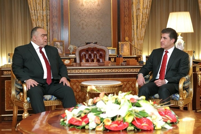 President Nechirvan Barzani receives Ambassador of Romania