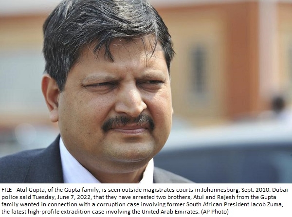 Dubai arrests 2 Gupta brothers over South African fraud case
