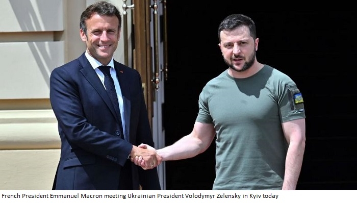 Macron meets Zelensky in Kyiv after visit to war-devastated Irpin