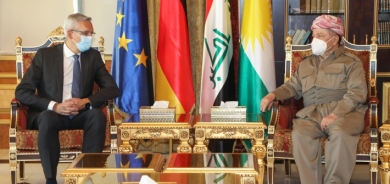 الرئيس بارزاني والسفير الألماني لدى العراق يبحثان مخاطر العملية العسكرية التركية المحتملة في غربي كوردستان