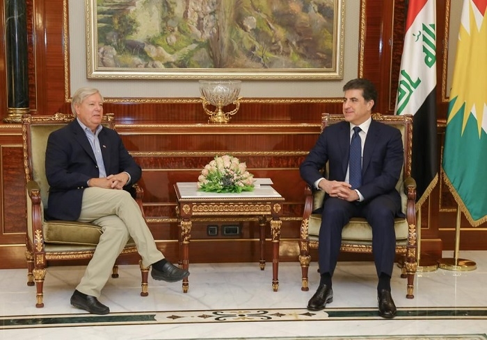 President Nechirvan Barzani and US Senator Lindsey Graham discuss developments in Iraq and the region