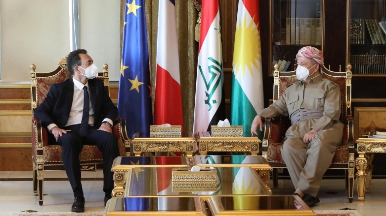 الرئيس بارزاني يبحث مخاوف عملية عسكرية تركية بشمال سوريا مع السفير الفرنسي ببغداد