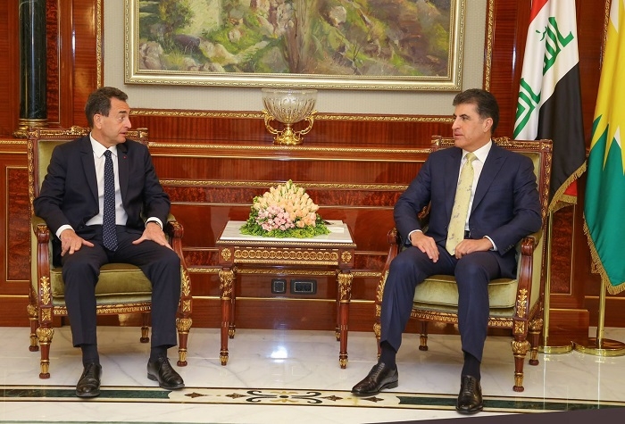 President Nechirvan Barzani meets with Ambassador of France