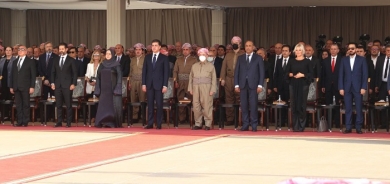 President Nechirvan Barzani attends the reception ceremony of the remains of the Barzani victims of Anfal