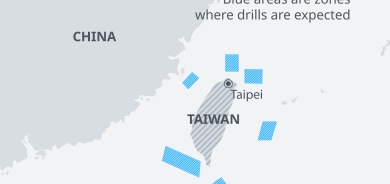 China begins live-fire drills around Taiwan