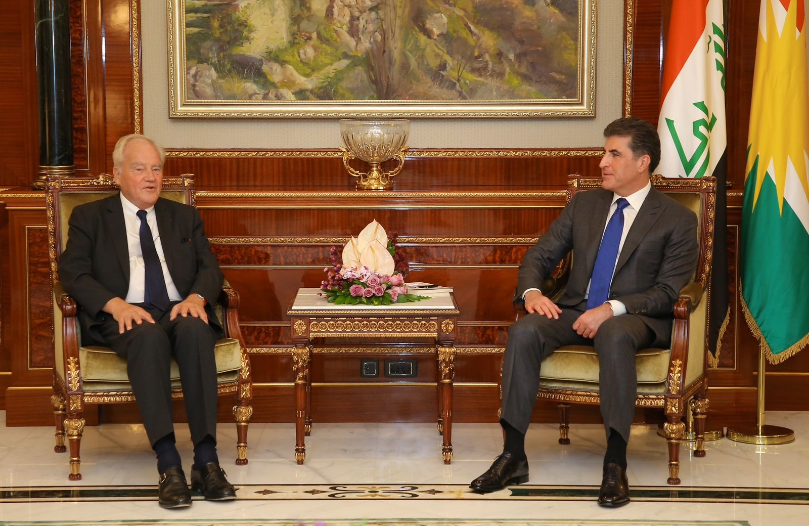 President Nechirvan Barzani receives a French delegation