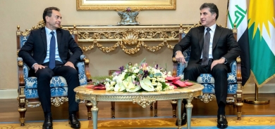 President Nechirvan Barzani receives Eric Chevalier, the Ambassador of France