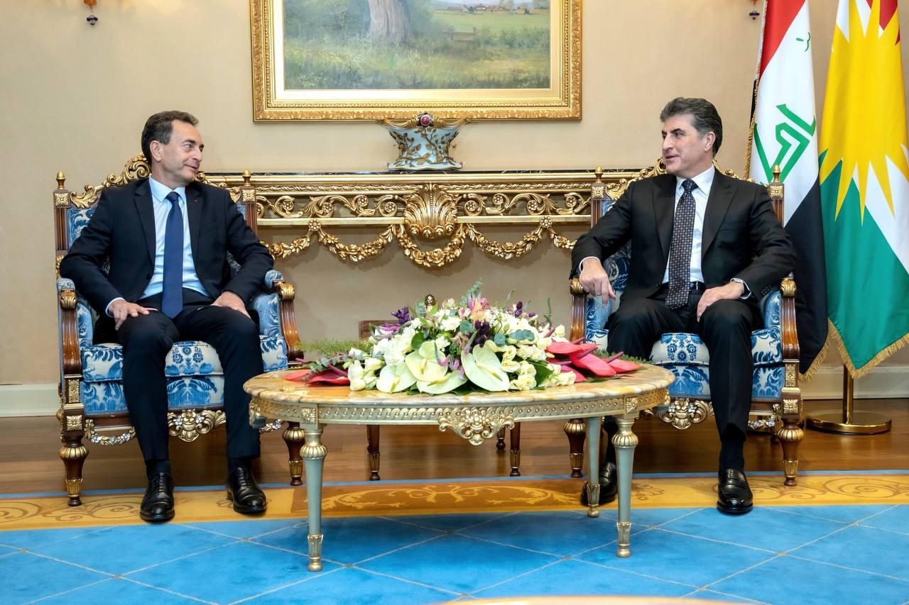 President Nechirvan Barzani receives Eric Chevalier, the Ambassador of France