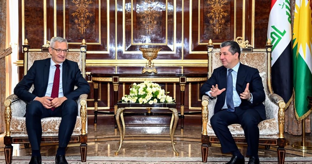 PM Masrour Barzani meets Martin Jaeger, new German Ambassador to Iraq