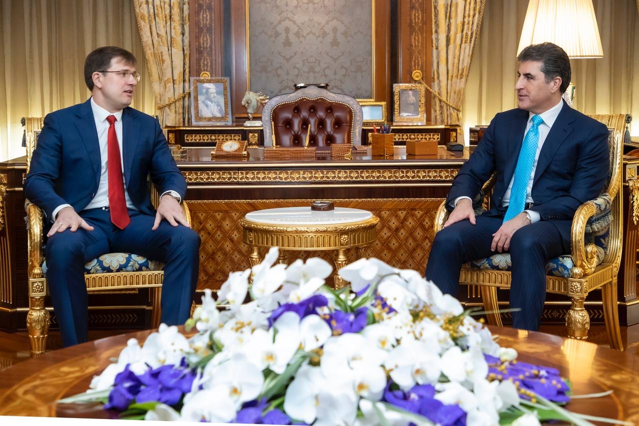 President Nechirvan Barzani receives the incoming Consul General of Russia