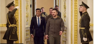 Ukraine war: Rishi Sunak visits President Zelensky in Kyiv as he pledges £50m in aid