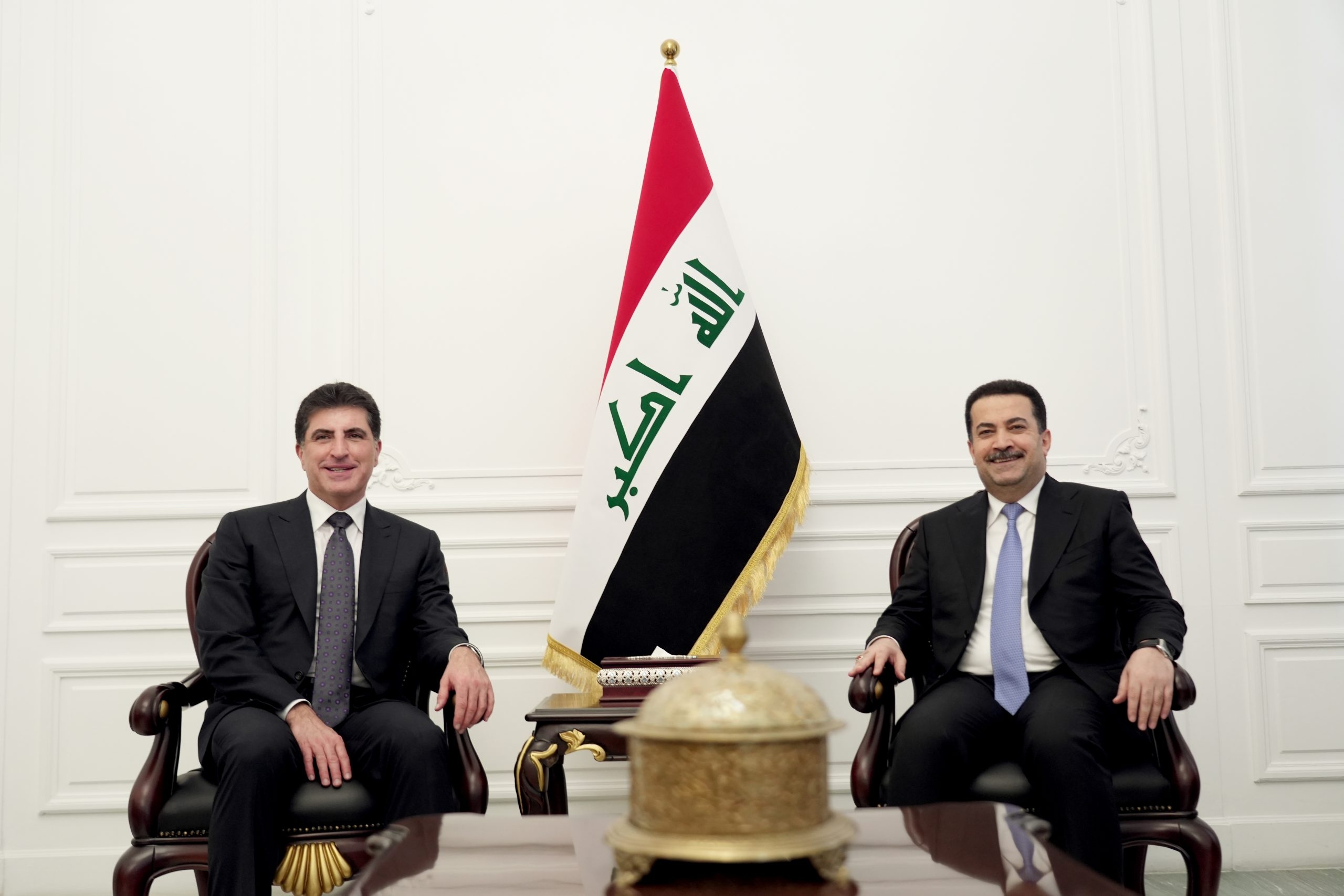 President Nechirvan Barzani meets with Prime Minister Al-Sudani
