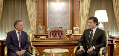 President Nechirvan Barzani welcomes the new Ambassador of Greece