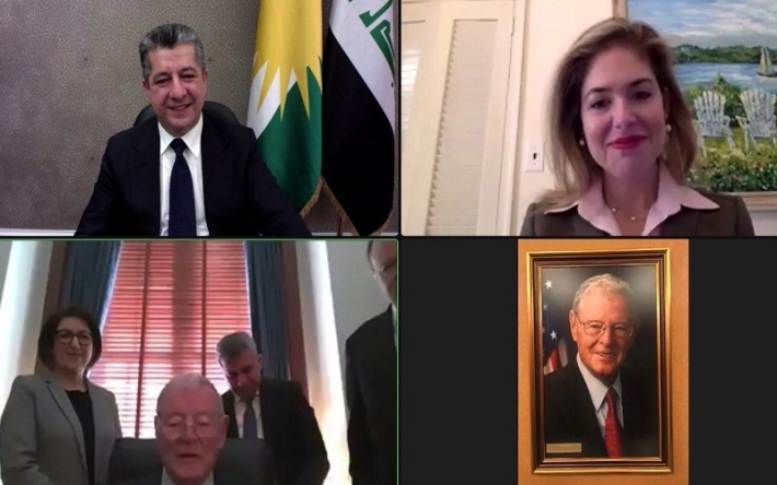 رئيس حكومة إقليم كوردستان يكرم صديق الشعب الكوردي السيناتور الأمريكي جيم اينهوف
