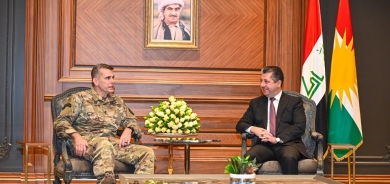 Prime Minister Masrour Barzani receives General Matthew McFarlane, Commander of the Coalition Forces in Iraq and Syria