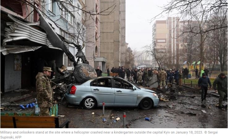 Ukraine's interior minister among 18 killed in helicopter crash near Kyiv