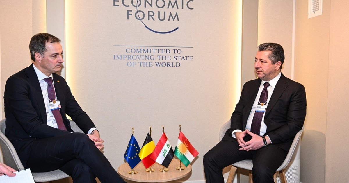 Prime Minister Masrour Barzani meets with Prime Minister De Croo of Belgium