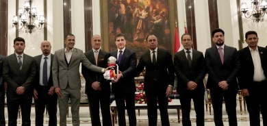 President Nechirvan Barzani receives Iraq’s national football team