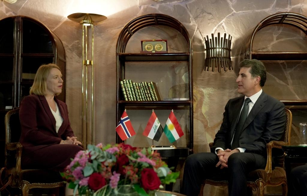 President Nechirvan Barzani meets with the Minister of Foreign Affairs of Norway
