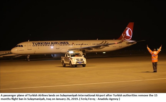Turkey Suspends Flights to Sulaymaniyah International Airport
