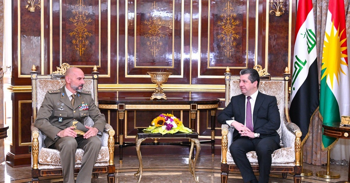 PM Barzani meets Italian Commander to discuss enhancing relations and military cooperation