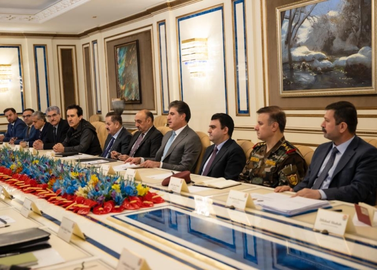 President Nechirvan Barzani chairs a meeting between the coalition forces and the Peshmerga Ministry